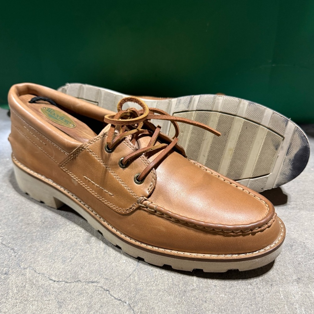 Sperry Topsider Leather Lug Boat Shoe Tan/White Women’s Size 10 STS84394